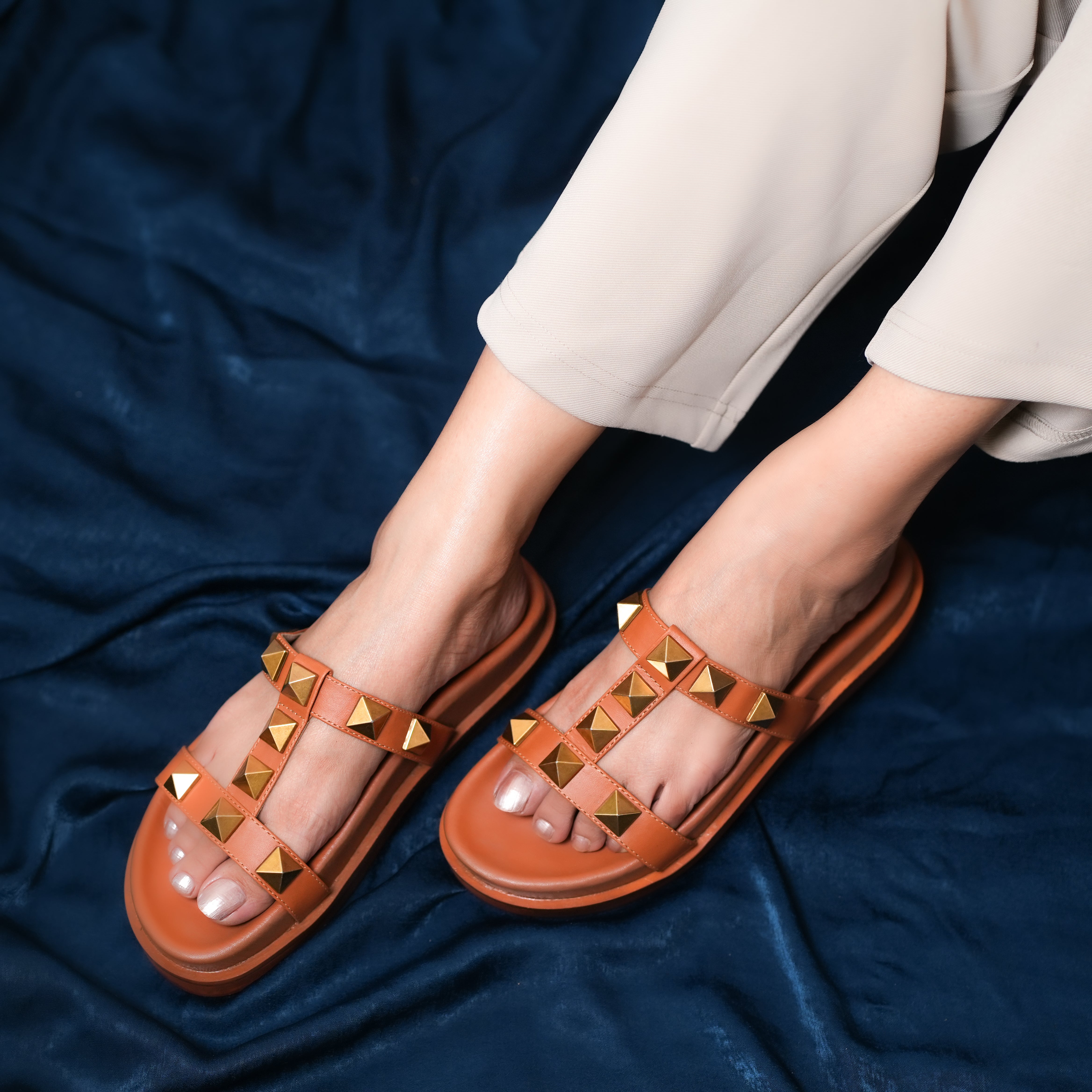 Coco - Studded Plaftorms With Strap Front